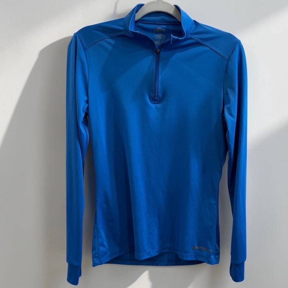 Hot Chillys Quarter Zip Pullover Blue Thermal Athletic Top Base Layer Women’s